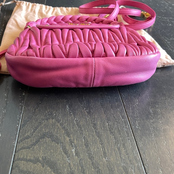 MIU MIU Miu Coffer pink matelasse nappa leather handbag crossbody bag w/dust bag - Picture 5 of 16